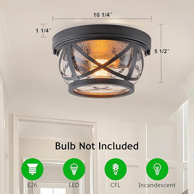 MELLOWWLITE Oil-rubbed Bronze Flush Mount Ceiling Light  Fixtures