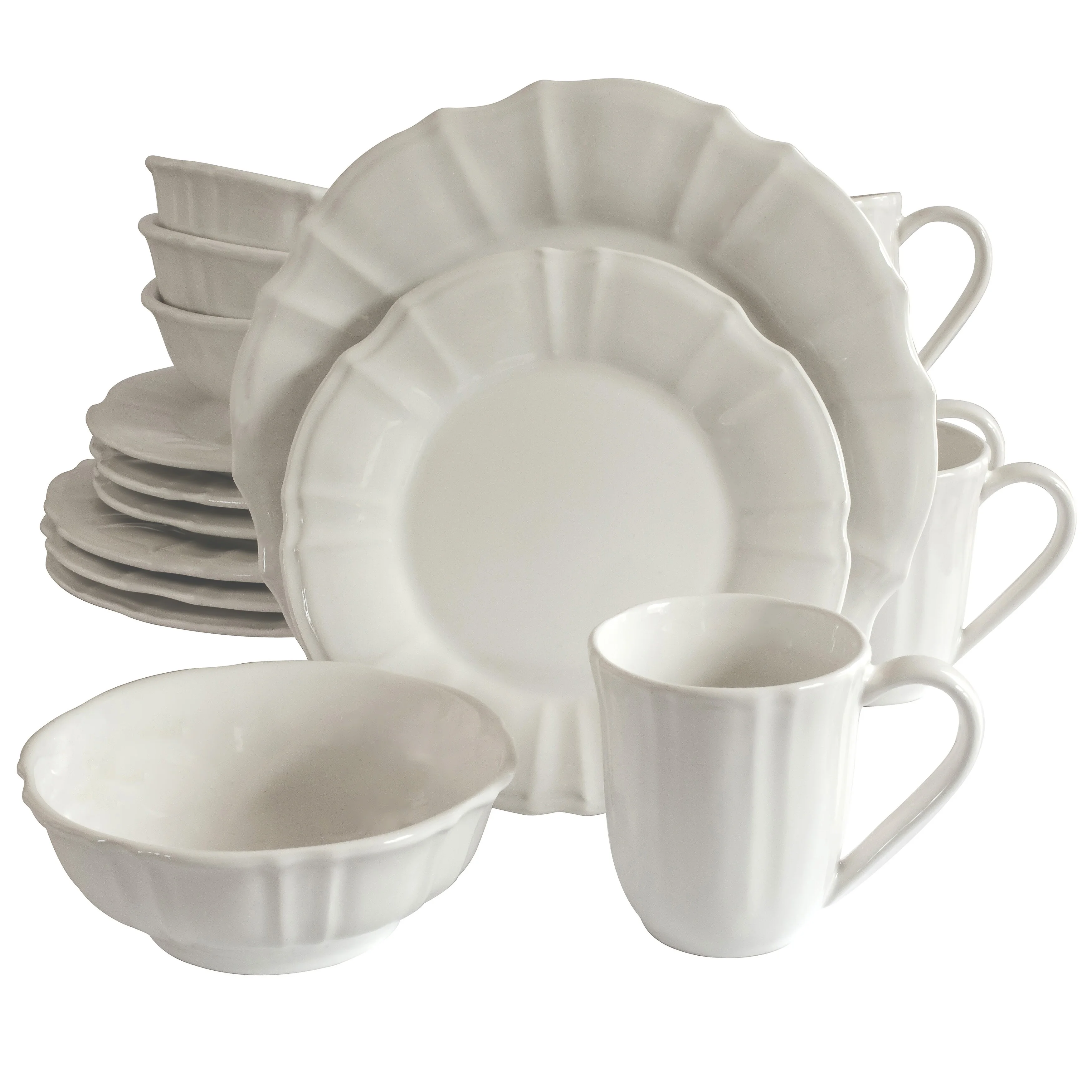 Euro Ceramica  Chloe 16 Piece Dinnerware Set (Service for 4)