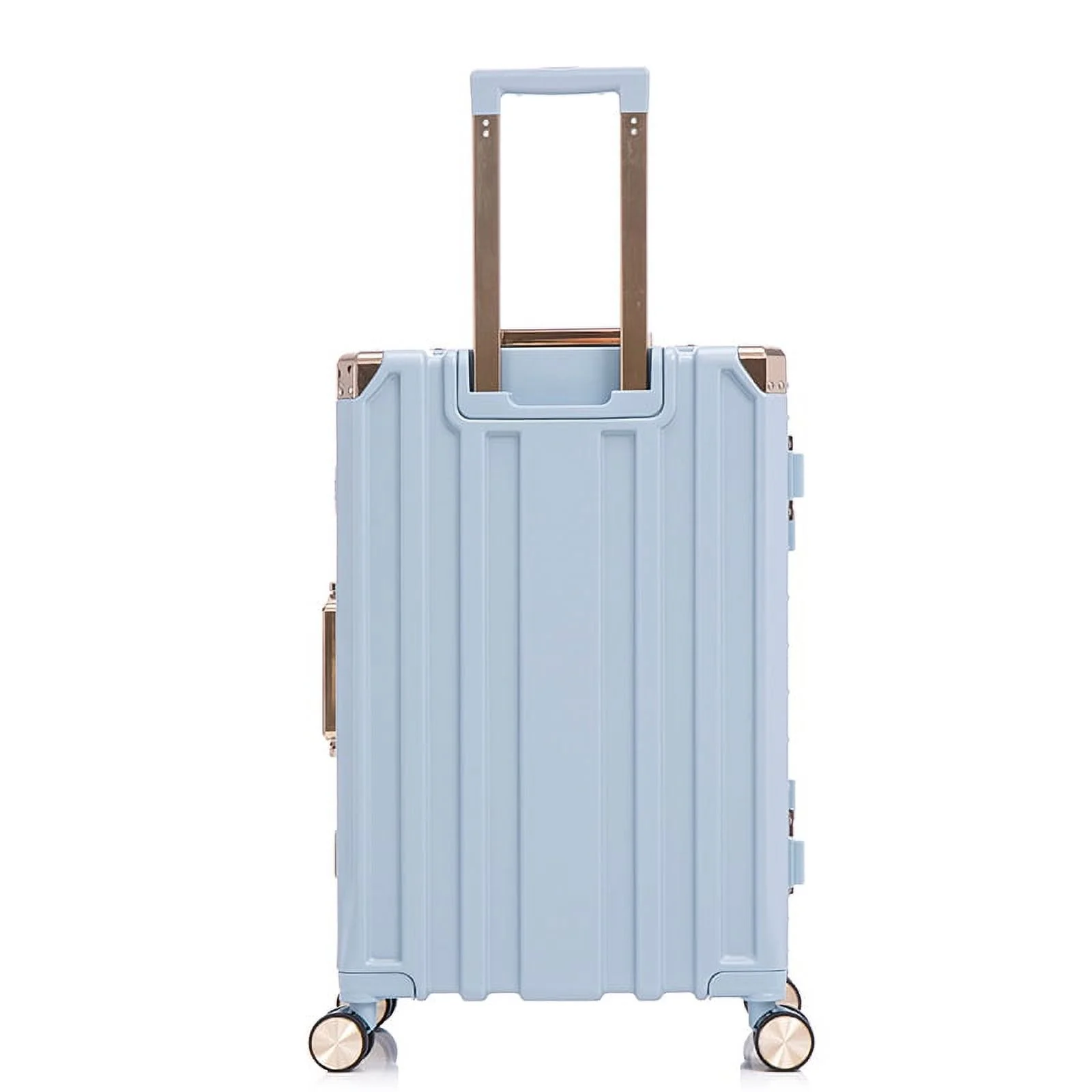 The luggage set is expandable into three sets, with an aluminum frame, password lock and double wheels, suitable for travel, business trips and school (20/24/28 IN)