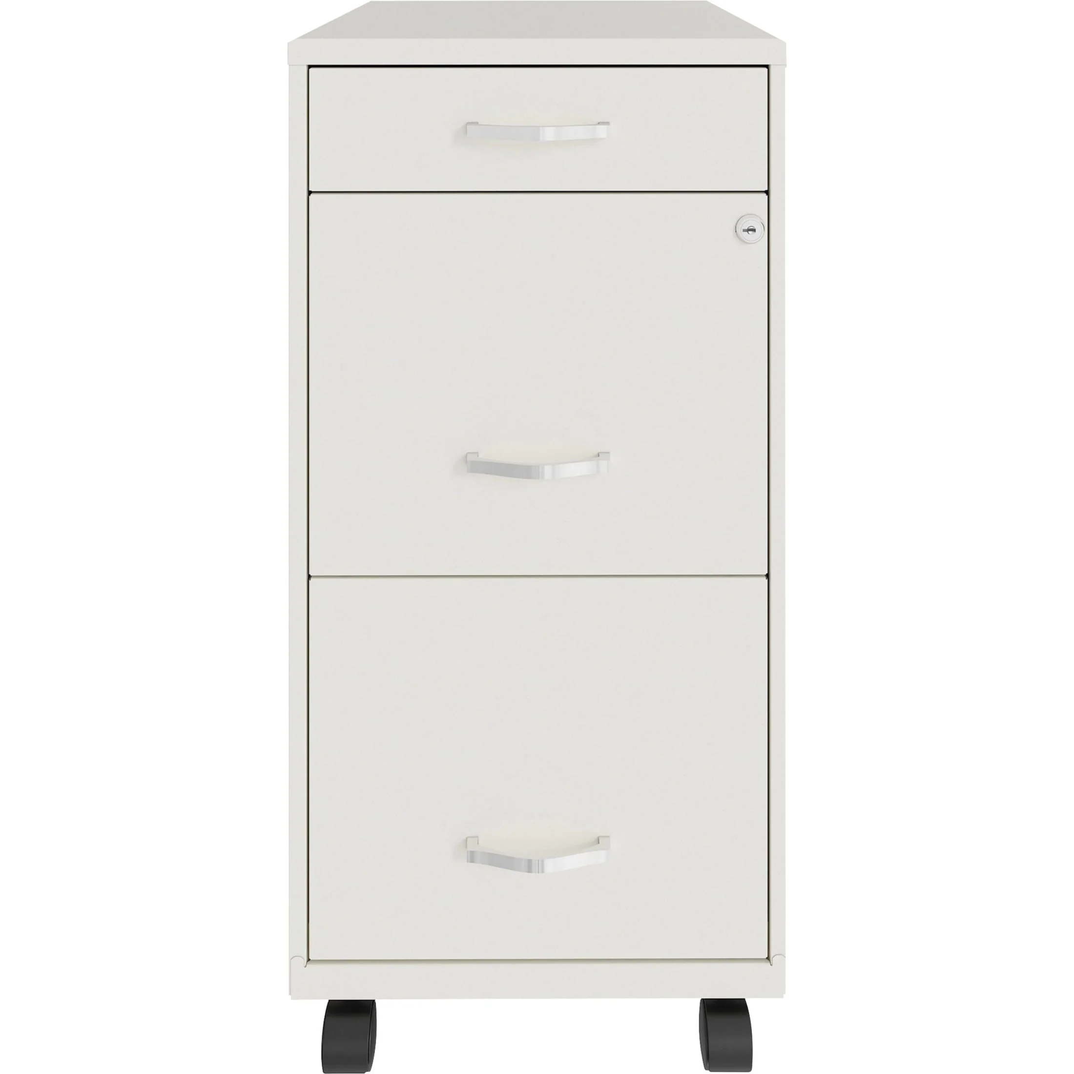 Lorell LLR00060WE SOHO File & File Mobile File Cabinet, White - 3 Drawer