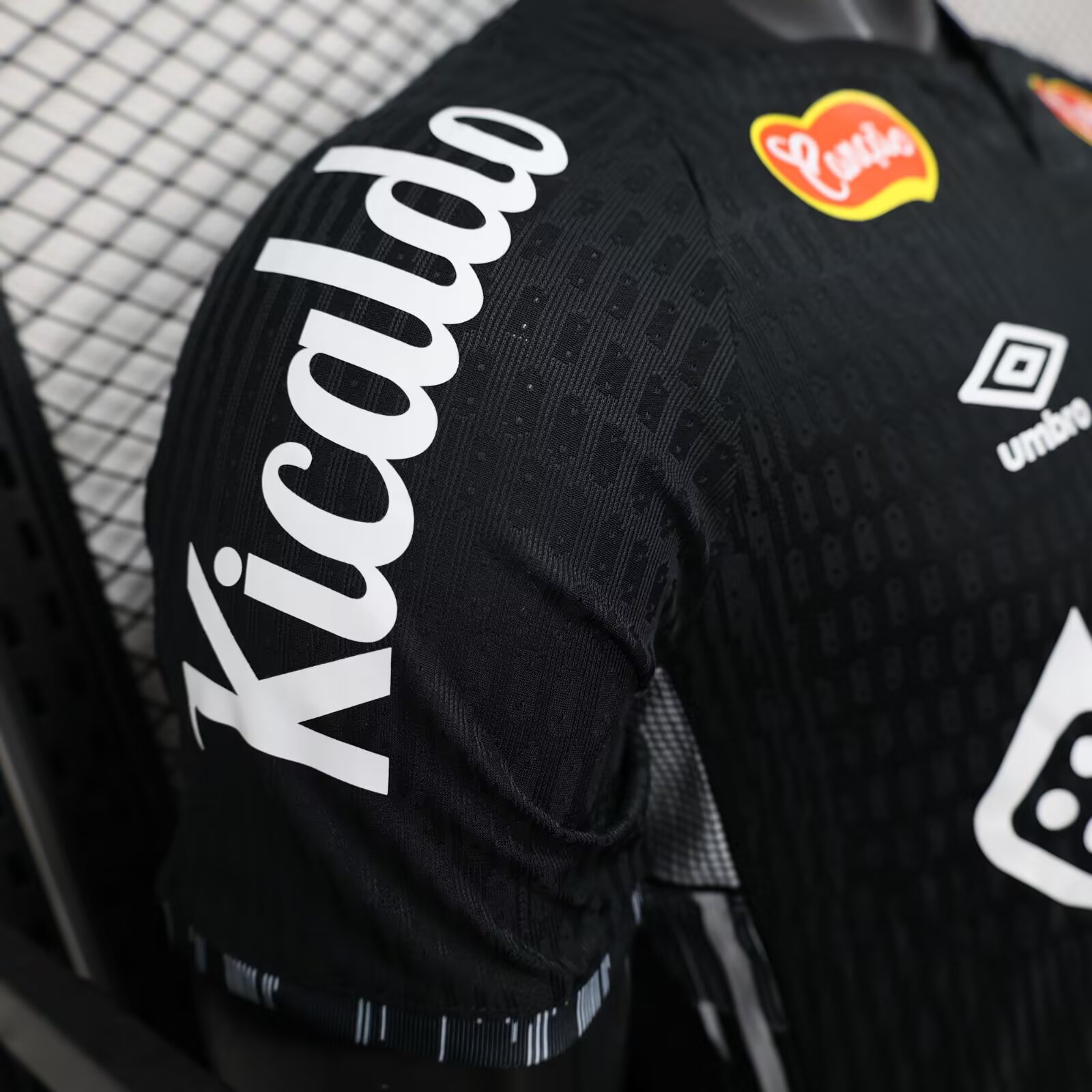 25-26 Santos home black jersey with advertising - player version