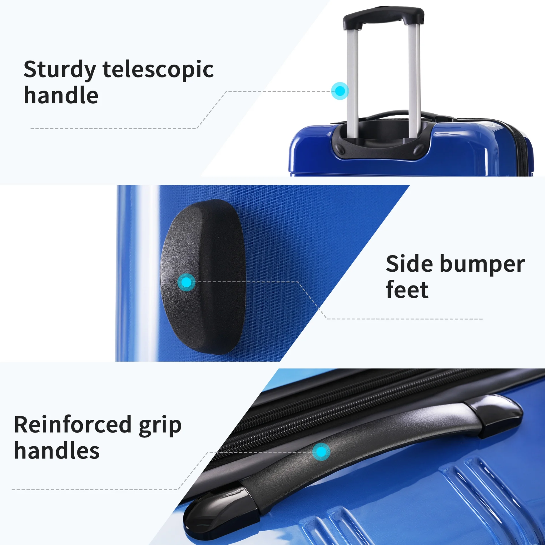 Luggage Sets 3 Piece, Hardside Expandable Ultra Durable PC Lightweight Carry On, Travel Suitcase Set with TSA Lock Spinner Wheels, Multicolor Purple