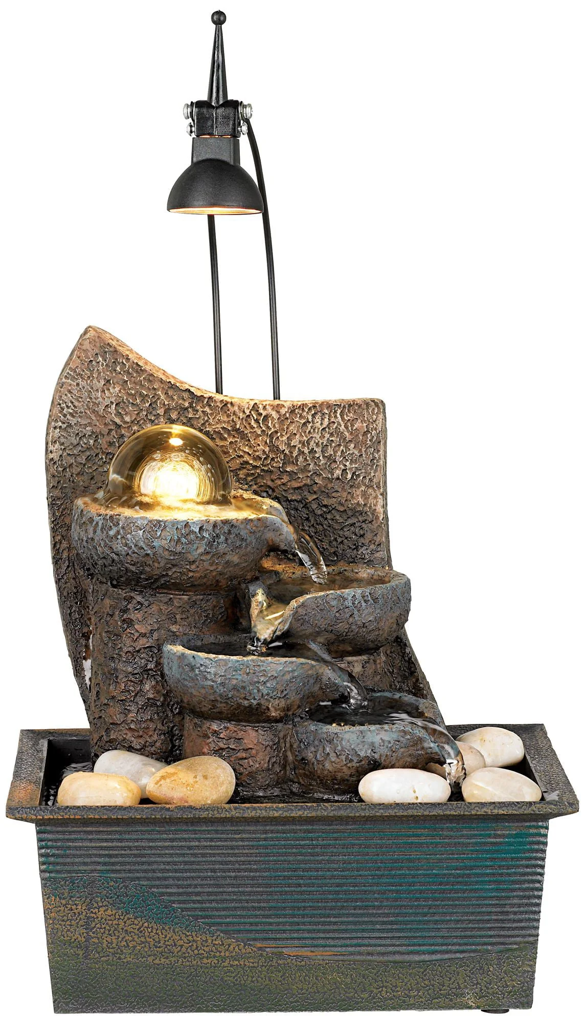 John Timberland Japanese Zen Indoor Tabletop Water Fountain with Light LED 10