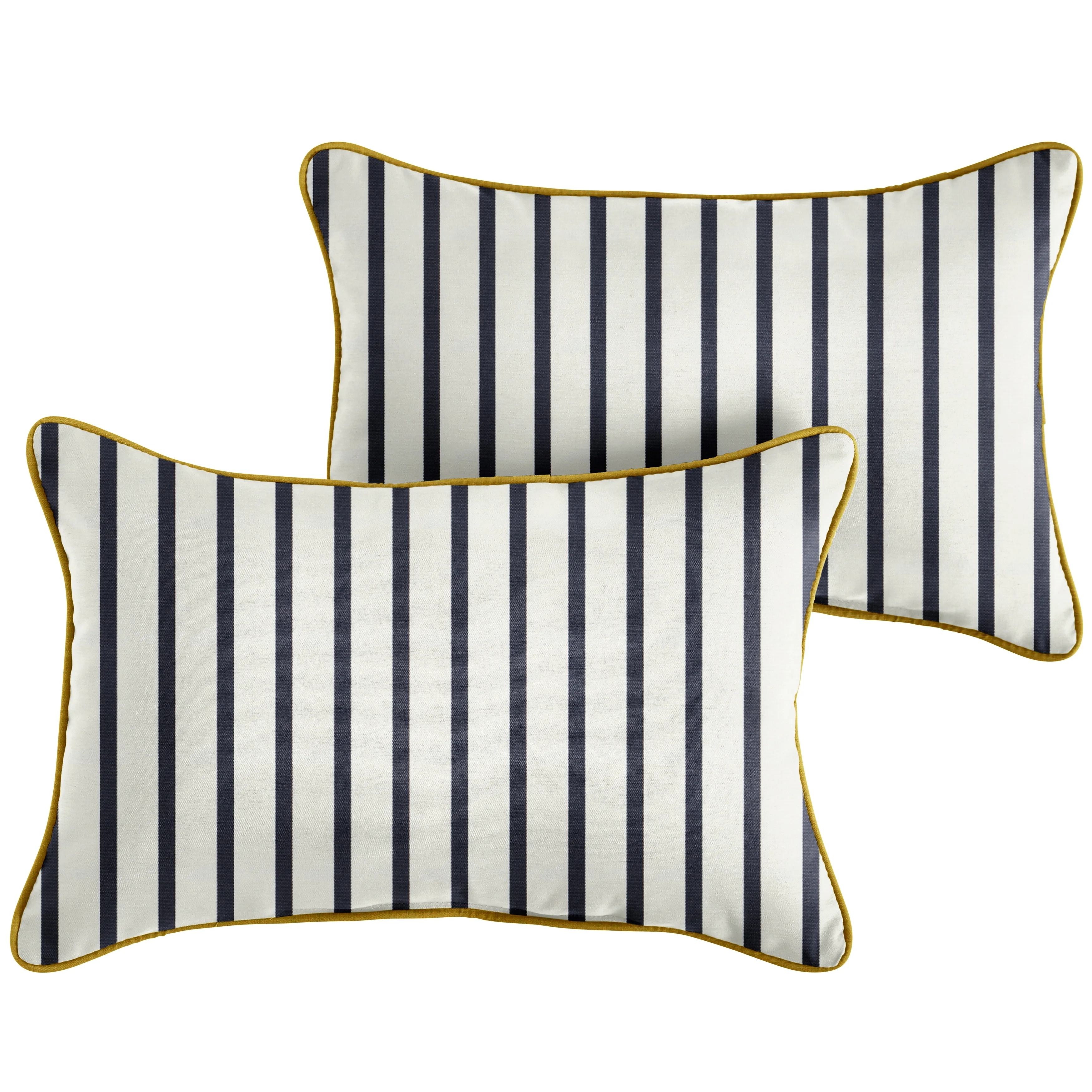 Mozaic Company Sunbrella Lido Indigo Indoor/ Outdoor Pillow (Set of 2) Sunbrella Lido Indigo / Cast Coral 16 in x 26 in