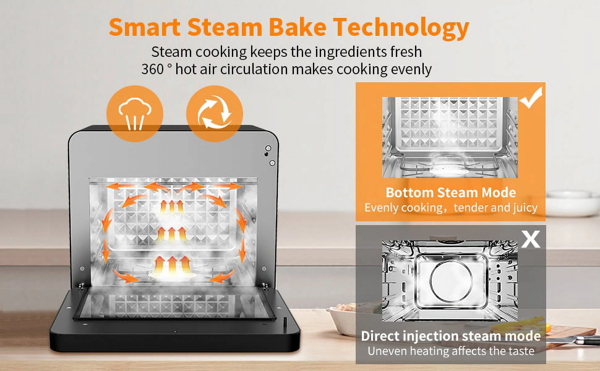 Smart Pizza Oven Air Fryer Kitchen Food Processor Baking Electric Oven Grill Pan Toaster