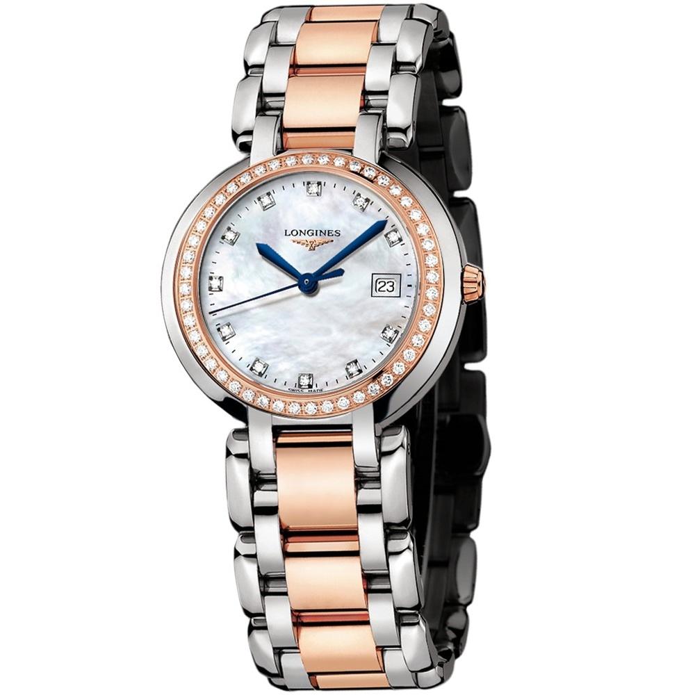 【Super Clone】Longines Women's L81125896 PrimaLuna 18kt Rose Gold Diamond Two-Tone Stainless Steel Watch