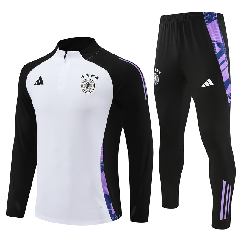 Germany 2024 Long Sleeve Training Set - White With Black