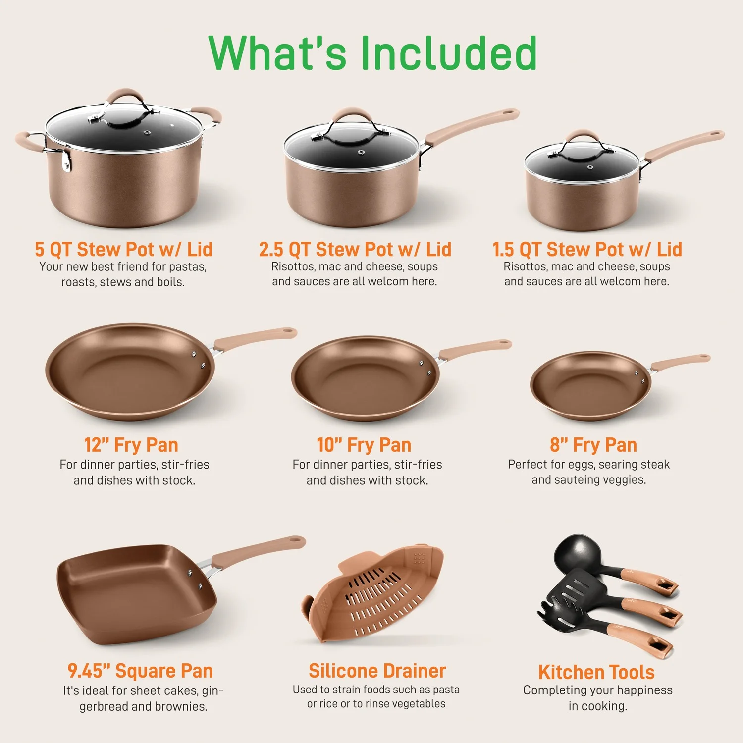 NutriChef NCCW20S 20-Piece Kitchenware Pots and Pans Set