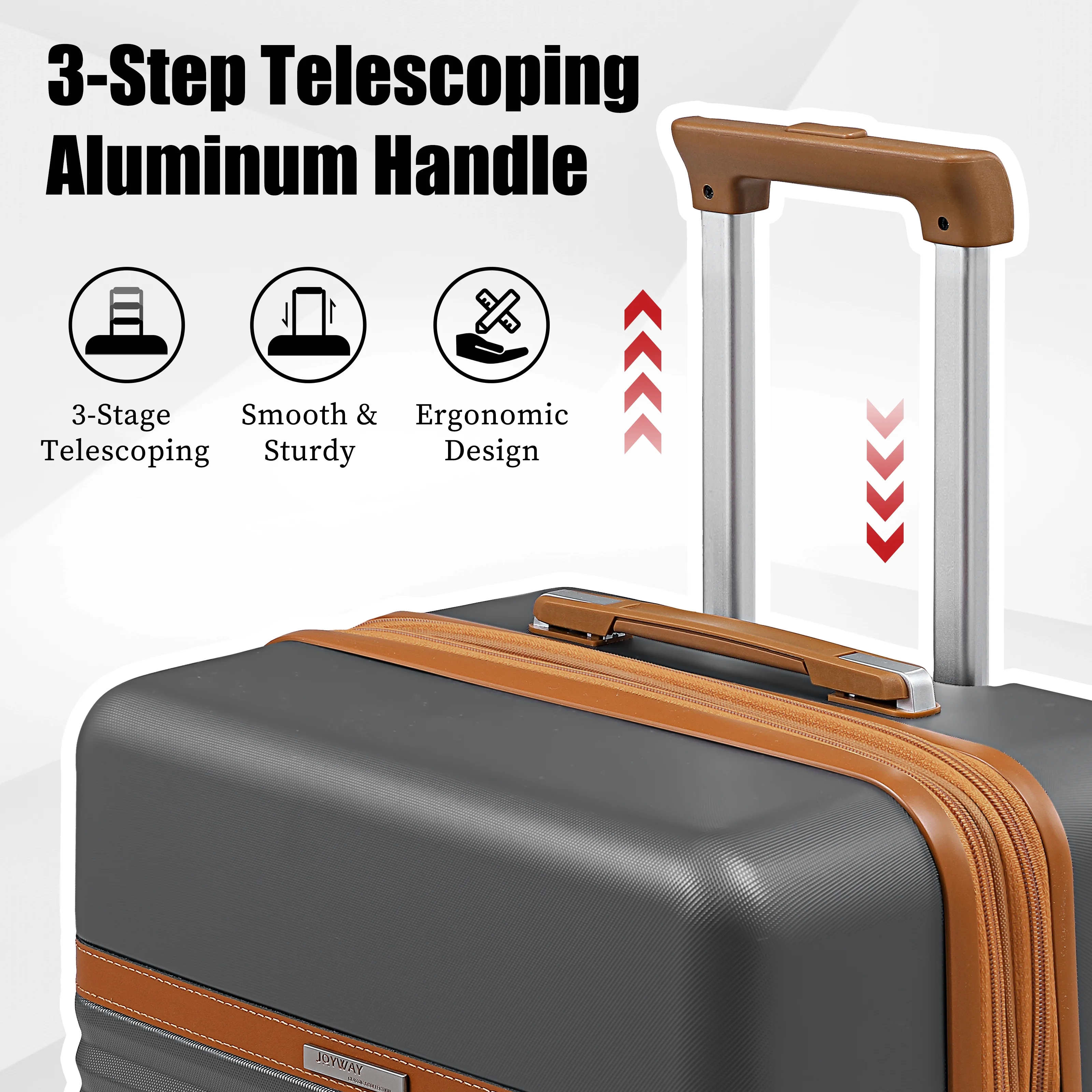 Joyway - 5-Piece Luggage Sets ABS Hardside Spinner Luggage -(Expandable Suitcase20
