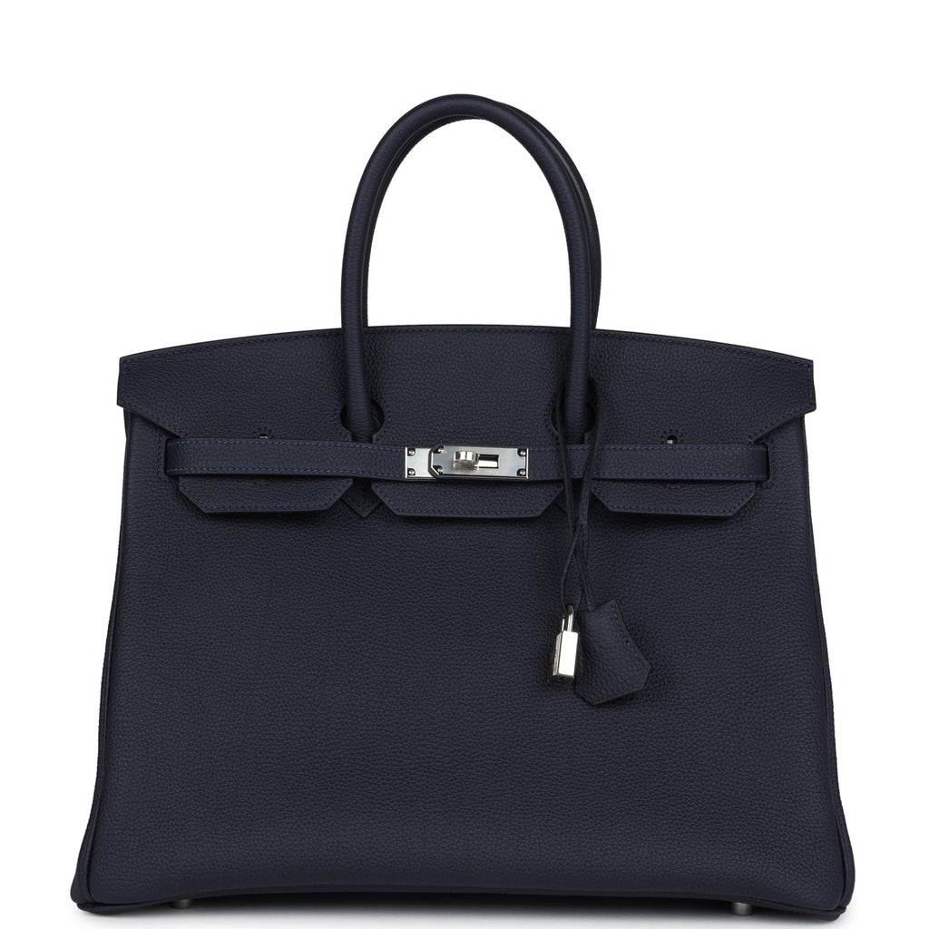 Birkin 35 Bleu Nuit Togo Palladium Hardware