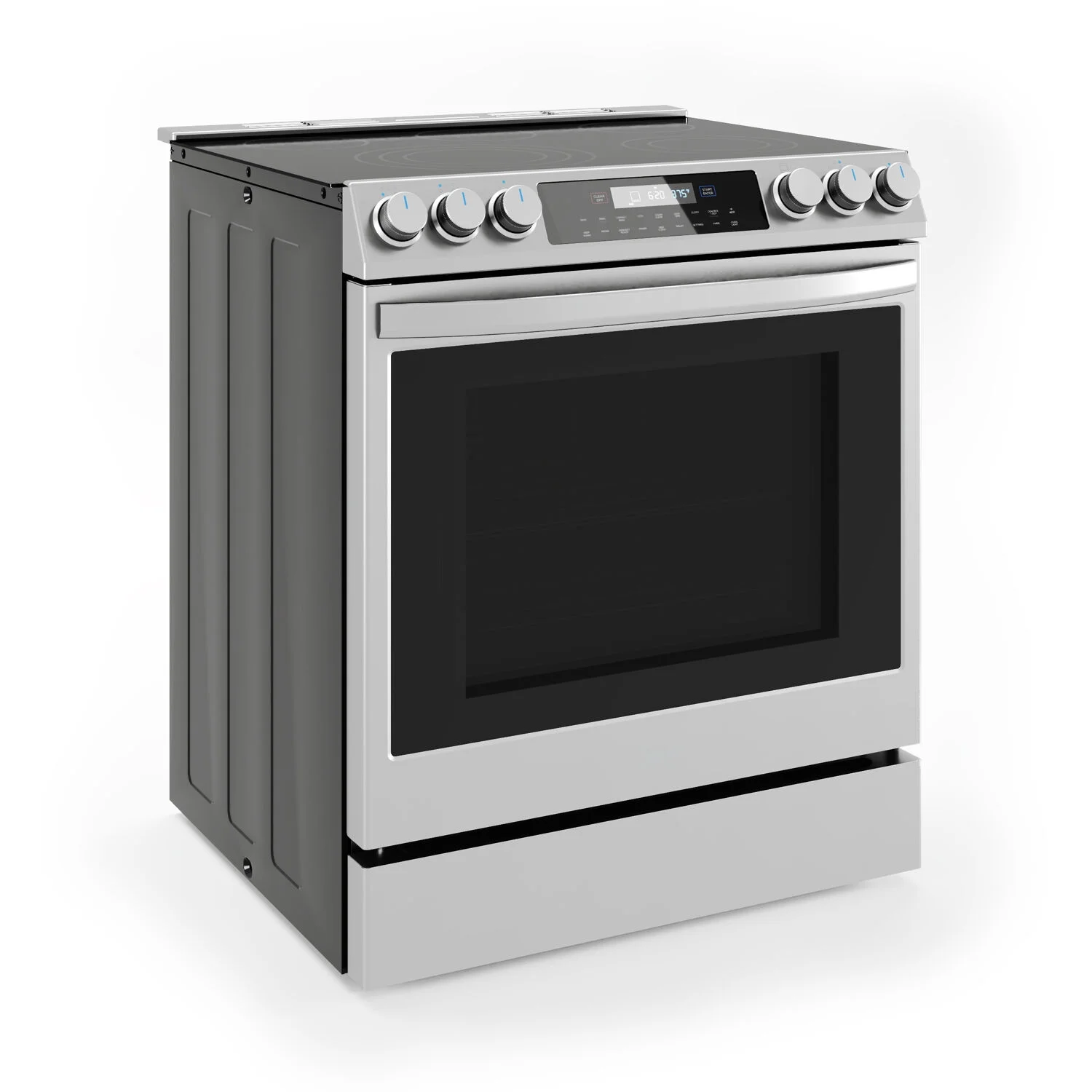Midea 30-In Slide-In Electric Range with Wi-Fi Connectivity and Fan Convection, Stainless Steel,  MES30S2AST