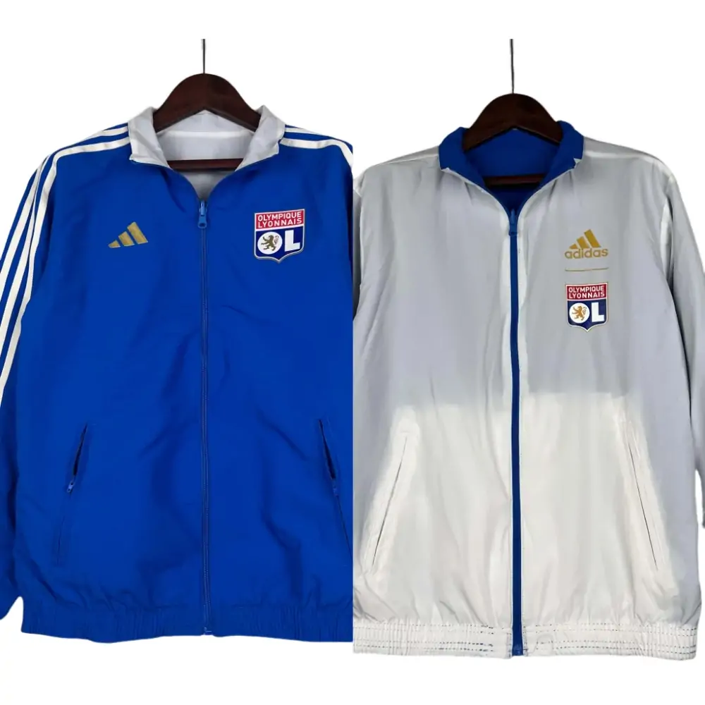 2023/2024 Lyon Reversible Windbreaker(Blue-white)Soccer Jersey 1:1 Thai Quality