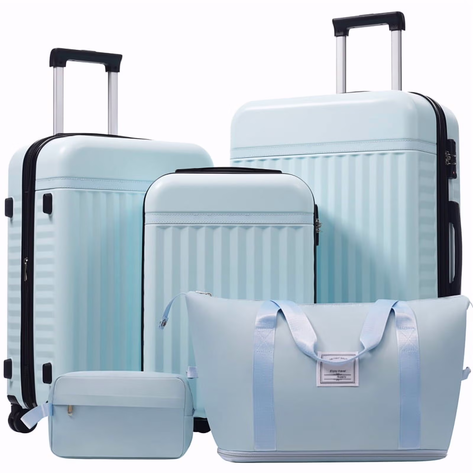 Front Opening Luggage Set 3 Piece, Hardside Carry on Suitcase with USB Port, Expandable Luggage with Handle Bag Spinner Wheels TSA Lock