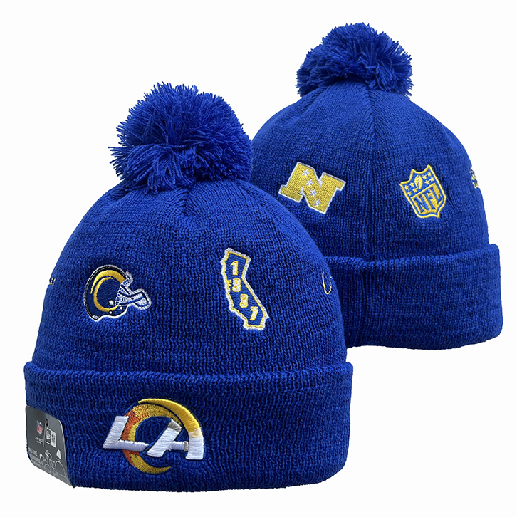 Los Angeles Rams Cuffed Knit Hat with Pom