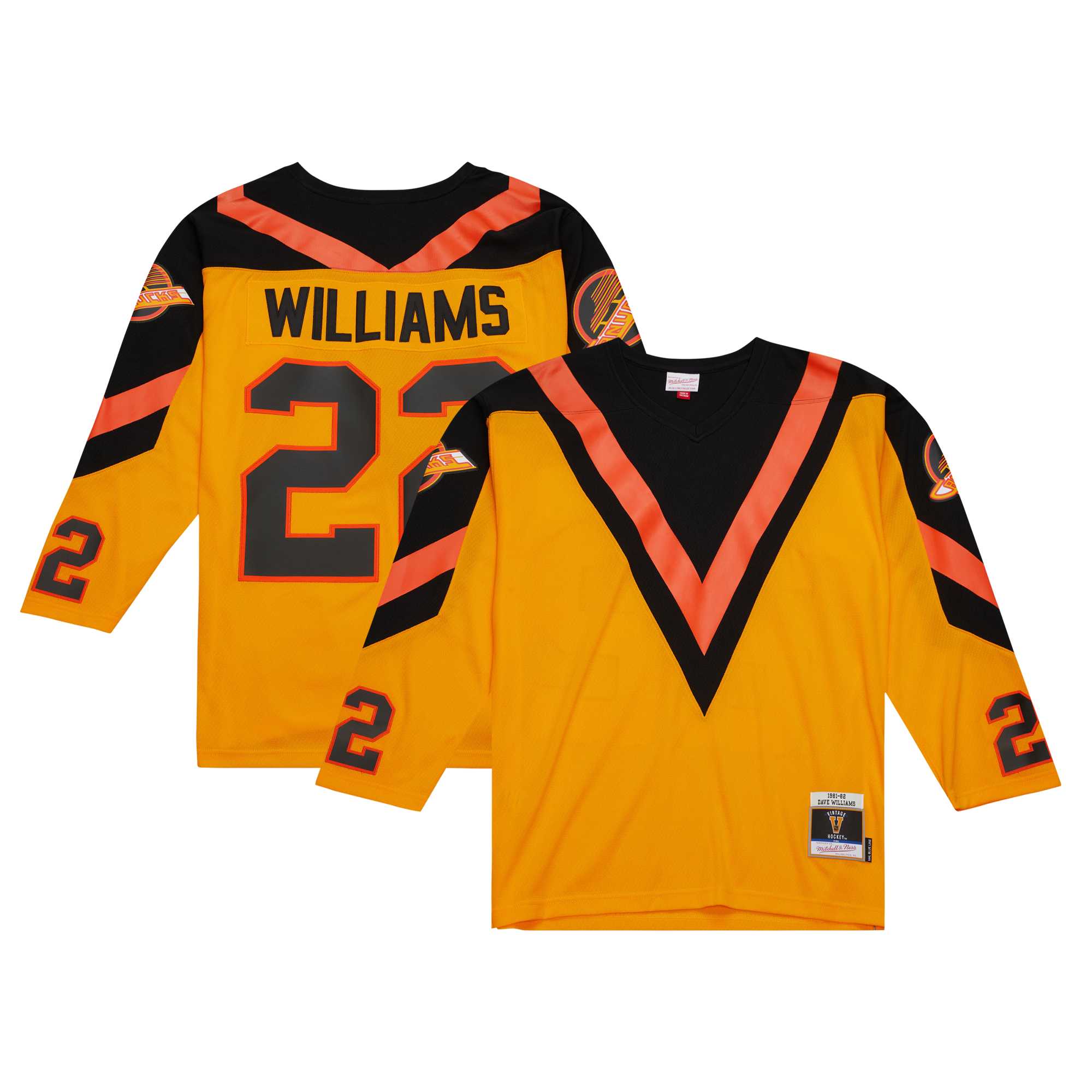 Dave Williams Vancouver Canucks Mitchell & Ness Men’s 1981/82 Blue Line   Jersey – Yellow