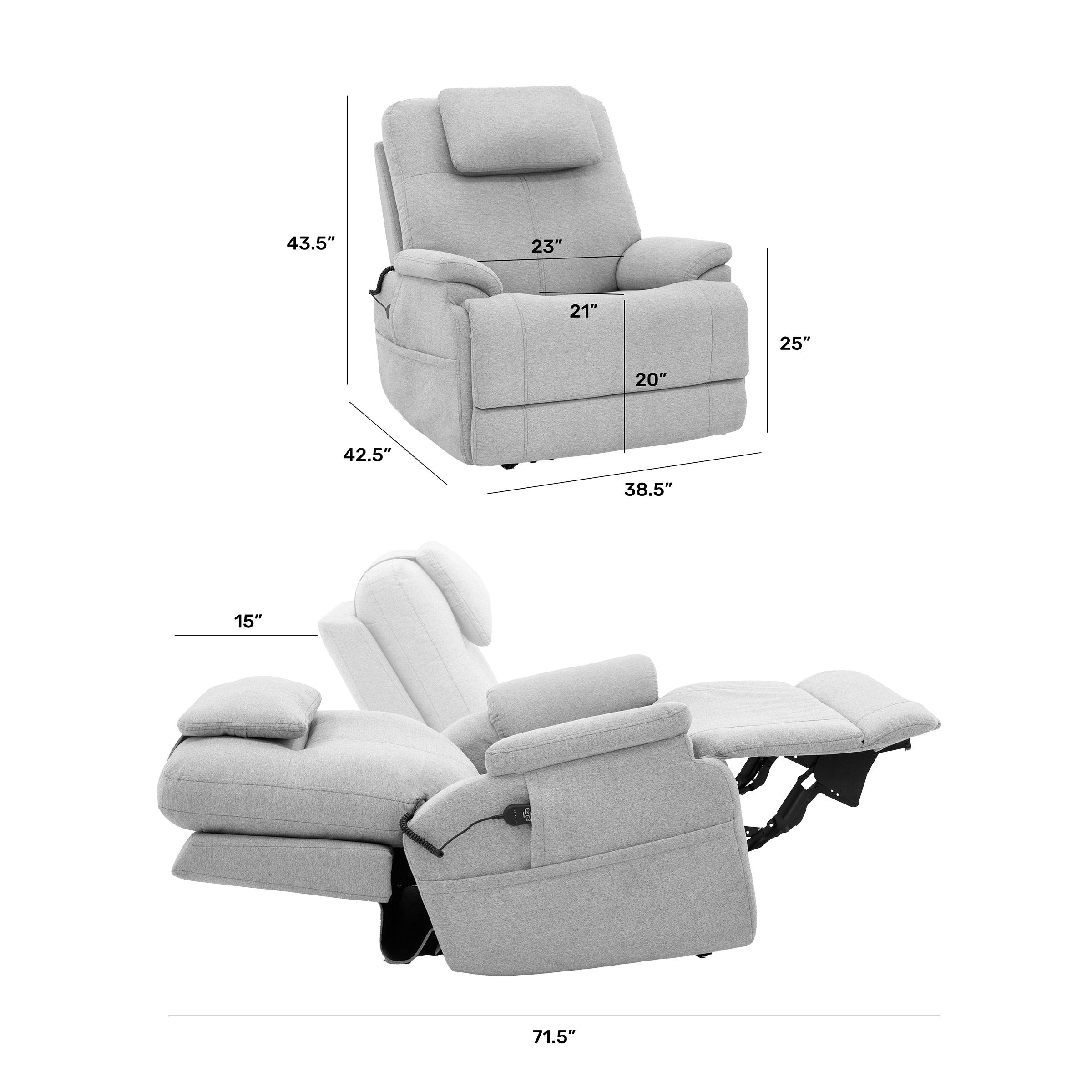 Flexsteel Zecliner Power Lift Sleep Recliner with Power Headrest and Lumbar