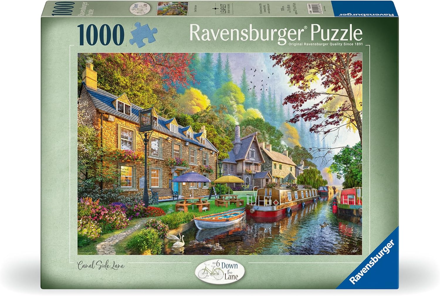 Down the Lane No.6 - Canal side Lane by Dominic Davison - 1000 Piece Jigsaw Puzzle (Ravensburger)