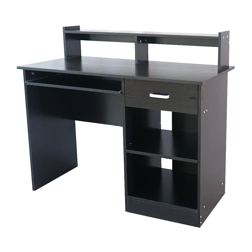 Ktaxon Wood Computer Desk Office Black Laptop PC Work Table Home Drawer & Keyboard Tray