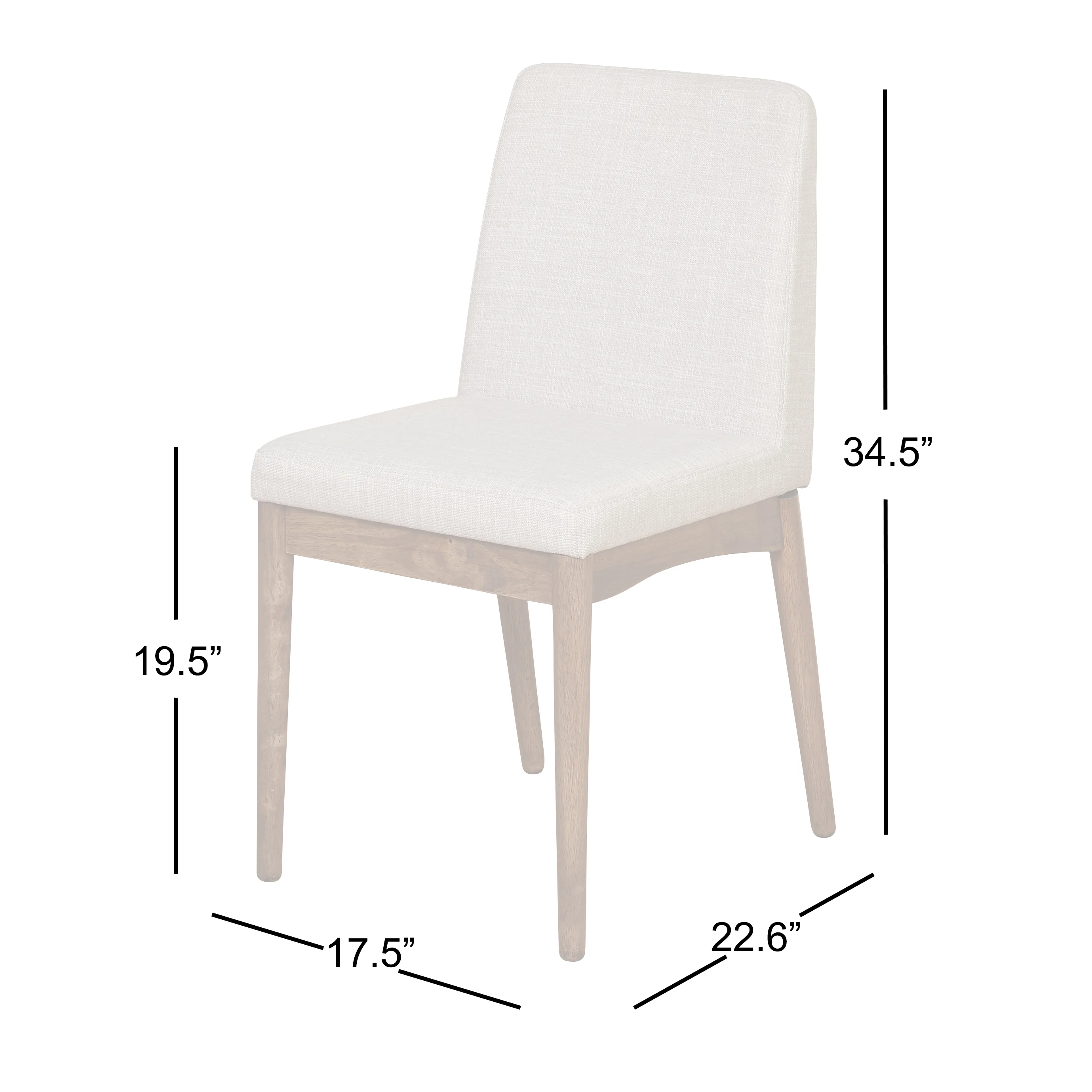 TMS Element 7-Piece Indoor Dining Set, Includes Table and Chairs, Walnut/Gray