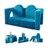 Kids Sofa Couch 10PCS, Linor Modular Toddler Couch for Playroom, Dutch Velvet Multifunctional Play Couch Sofa for Kids, Gray