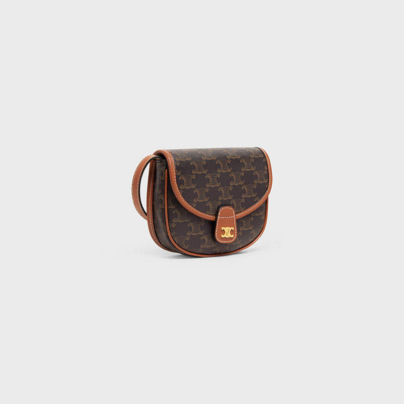 MINI BESACE IN TRIOMPHE CANVAS AND CALFSKIN