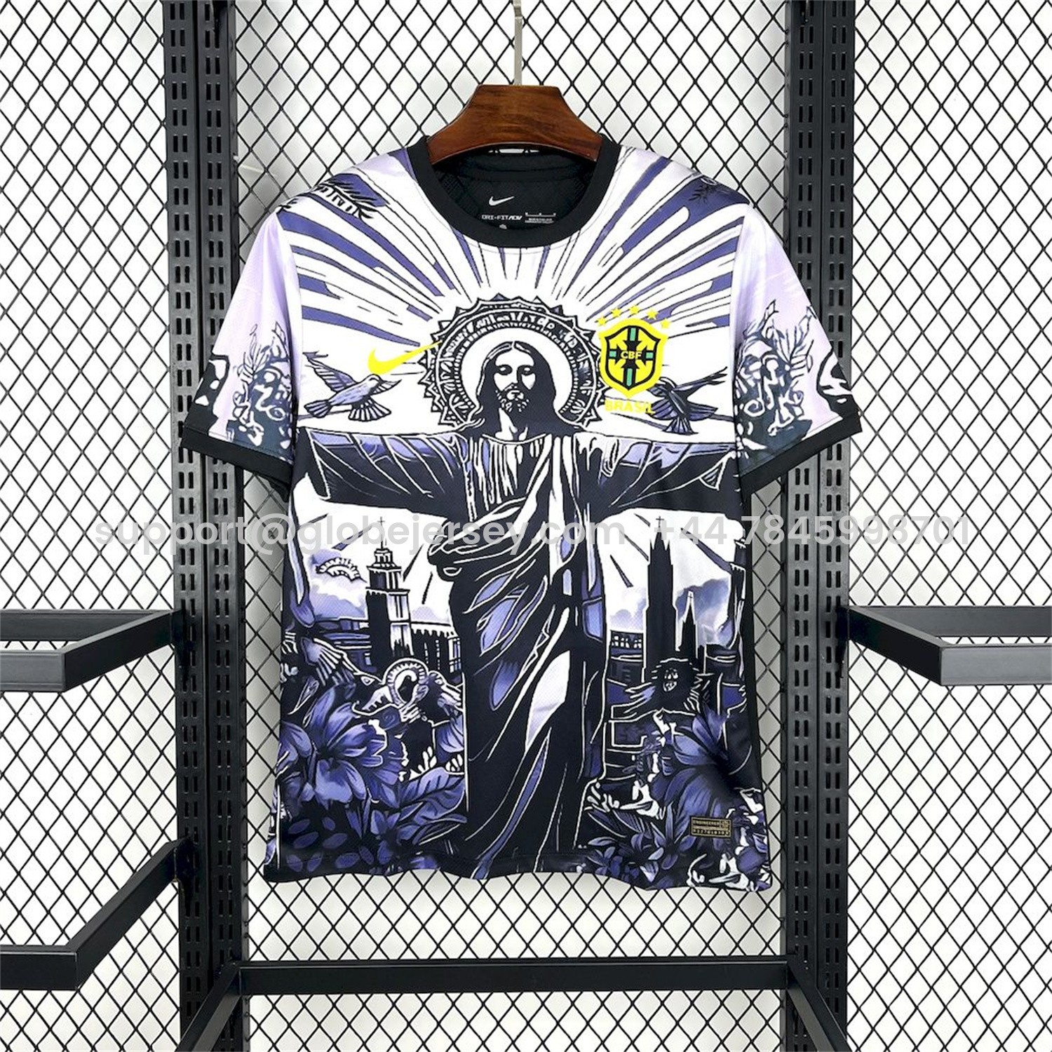 Brazil 25-26 Dark Purple Jesus Statue Special Jersey - Fans Version