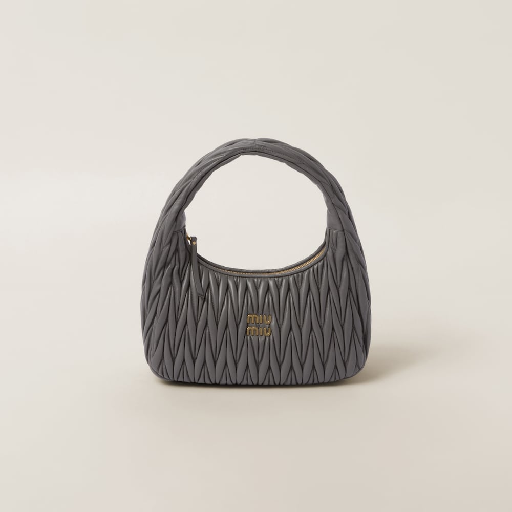 Large wander matelassé nappa leather hobo bag
