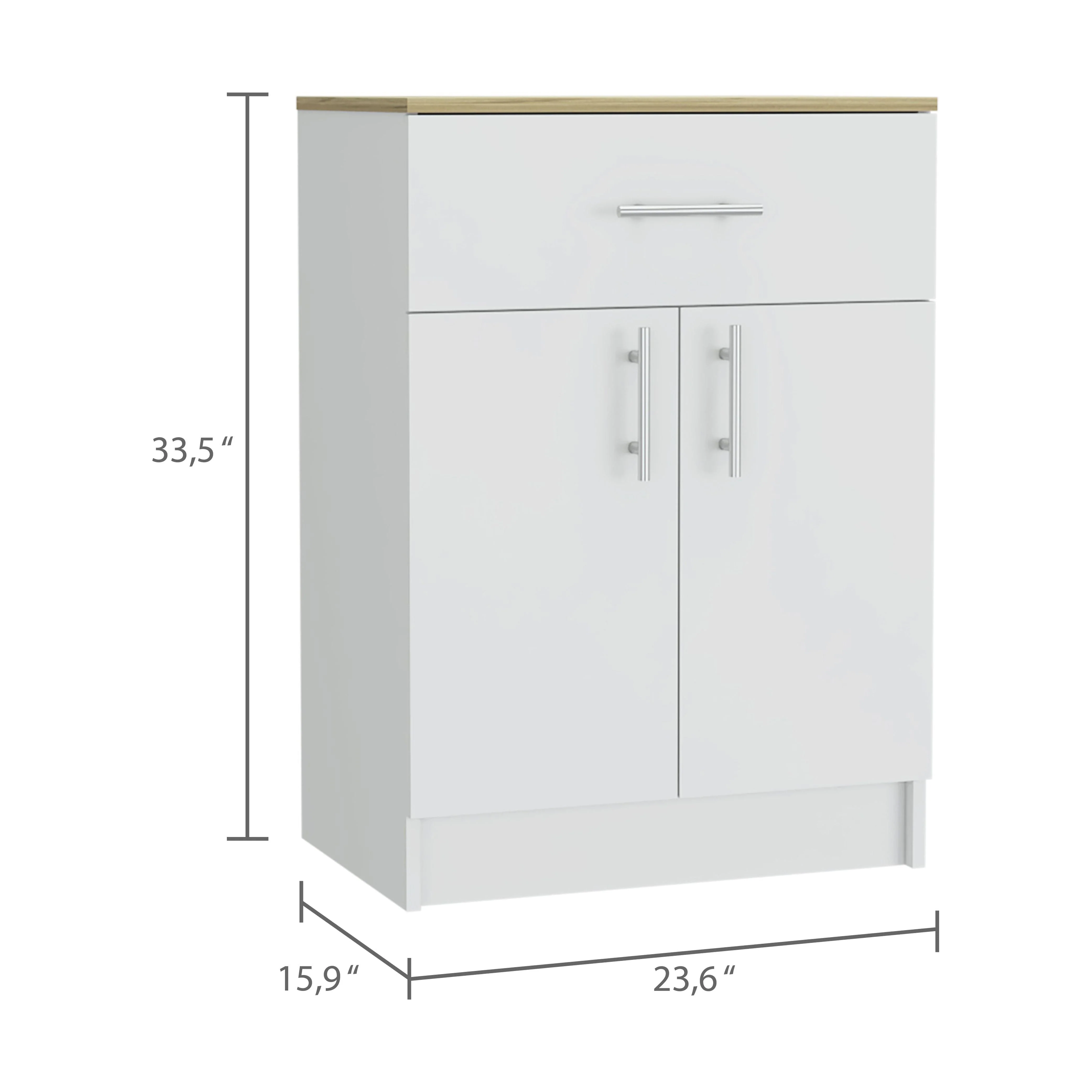 Depot Eshop CKIT97 Monroe Kitchen Set, White & Light Oak - 2 Piece