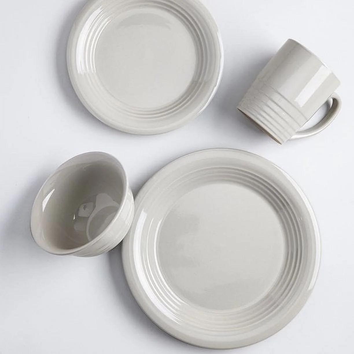 Martha Stewart Everyday Stoneware Dinnerware Set, White, 16 Piece