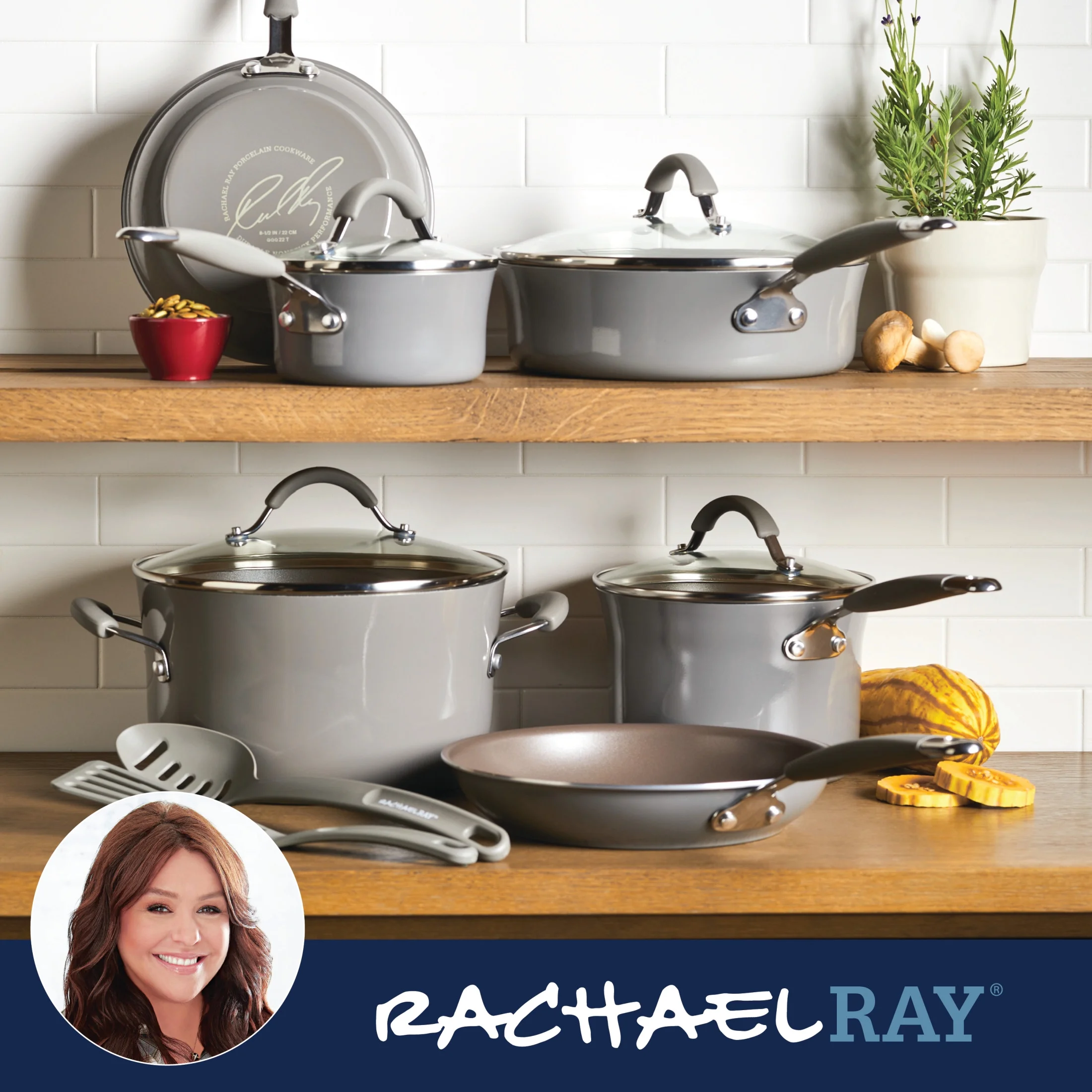 Rachael Ray 12-Piece Cucina Nonstick Pots and Pans Set, Cookware, Set Cranberry