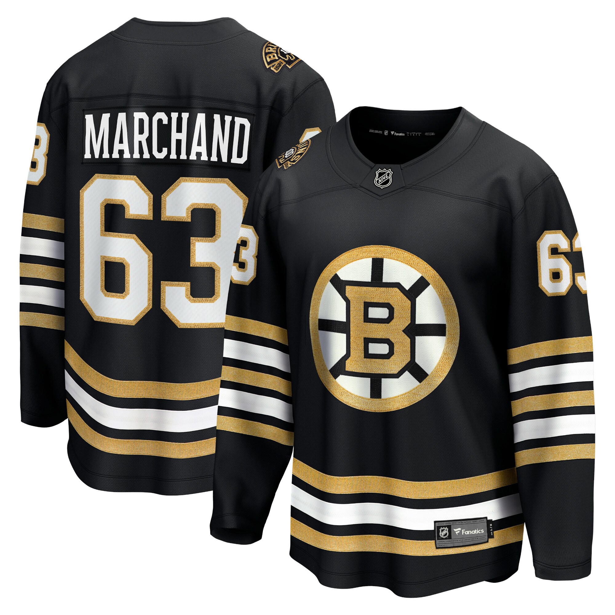Brad Marchand Boston Bruins Fanatics 100th Anniversary Premier Breakaway  Jersey – Black