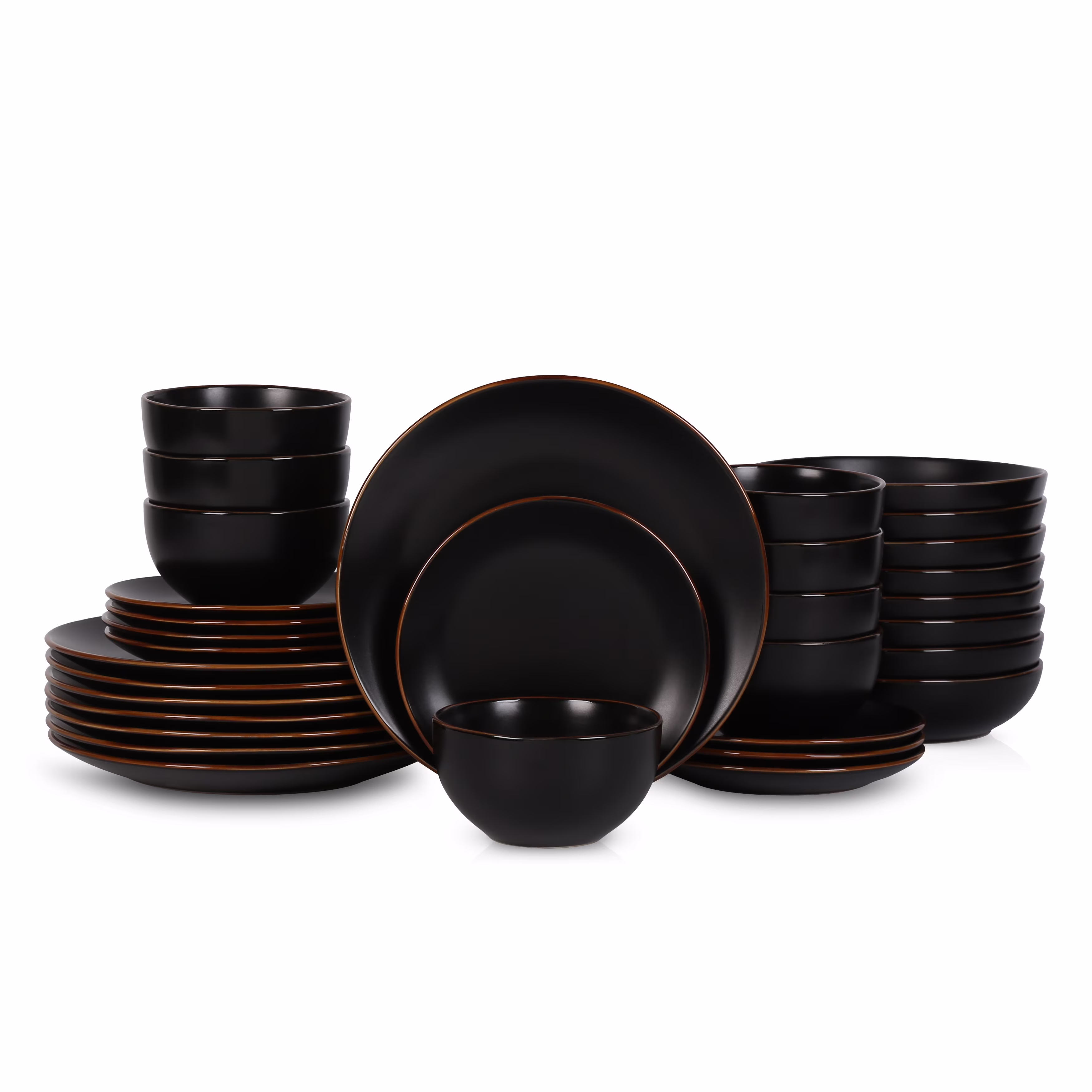 Stone + Lain Brasa Stoneware Collection Dinnerware Set, 32-Piece Service for 8, Blue