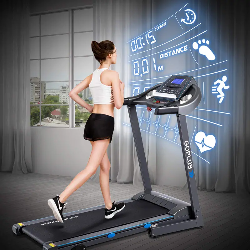 2.25HP Incline-Folding Treadmill – Superfit Electric Fitness Treadmill with Adjustable Slope