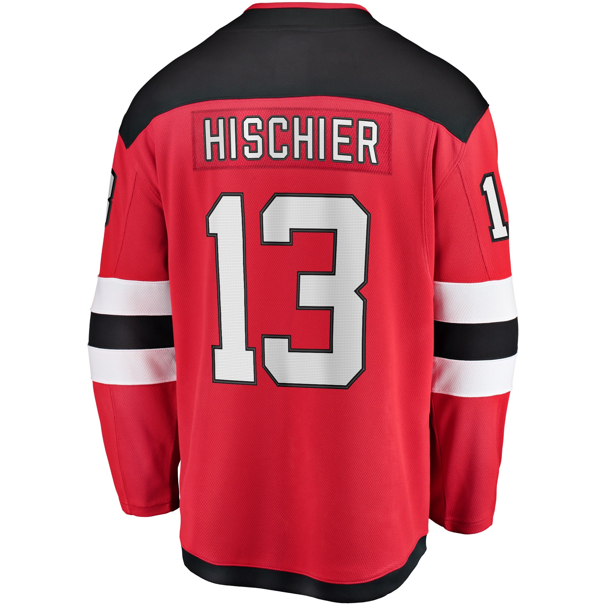 Nico Hischier New Jersey Devils Fanatics Captain Patch Home Breakaway Jersey – Red