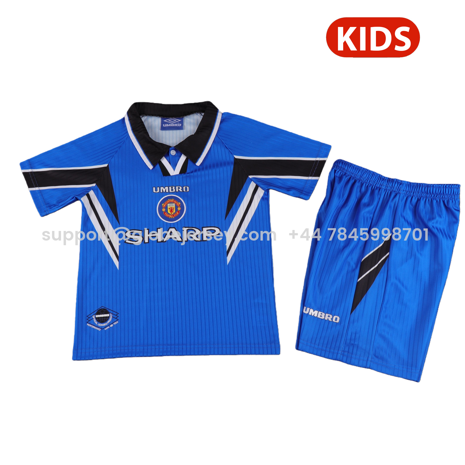Retro Manchester United 1996-98 Away Kids Kit
