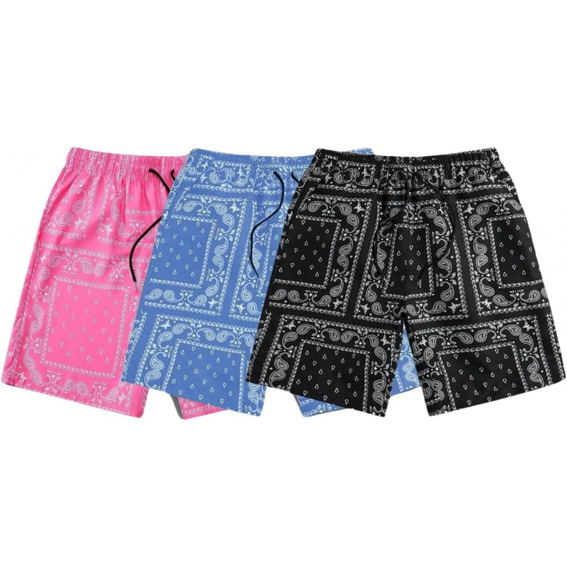 Men's Paisley Bandana Shorts 3 Packs