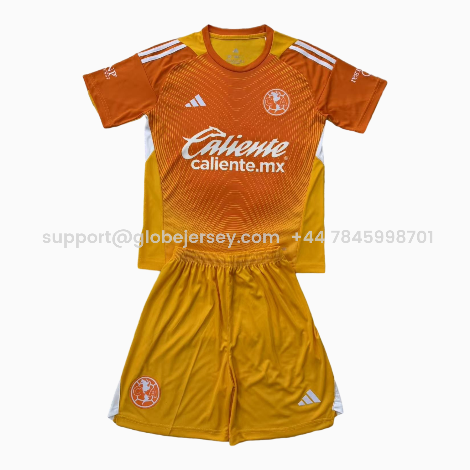 Club América 25-26 Orange Goalkeeper Men's Adult Jersey Set - Fans Version