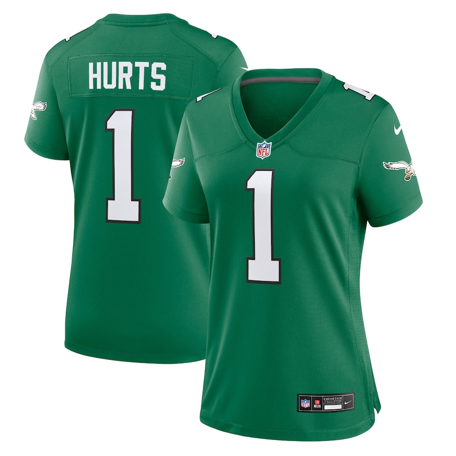 Women's Philadelphia Eagles Jalen Hurts Kelly Green Game Jersey - Green