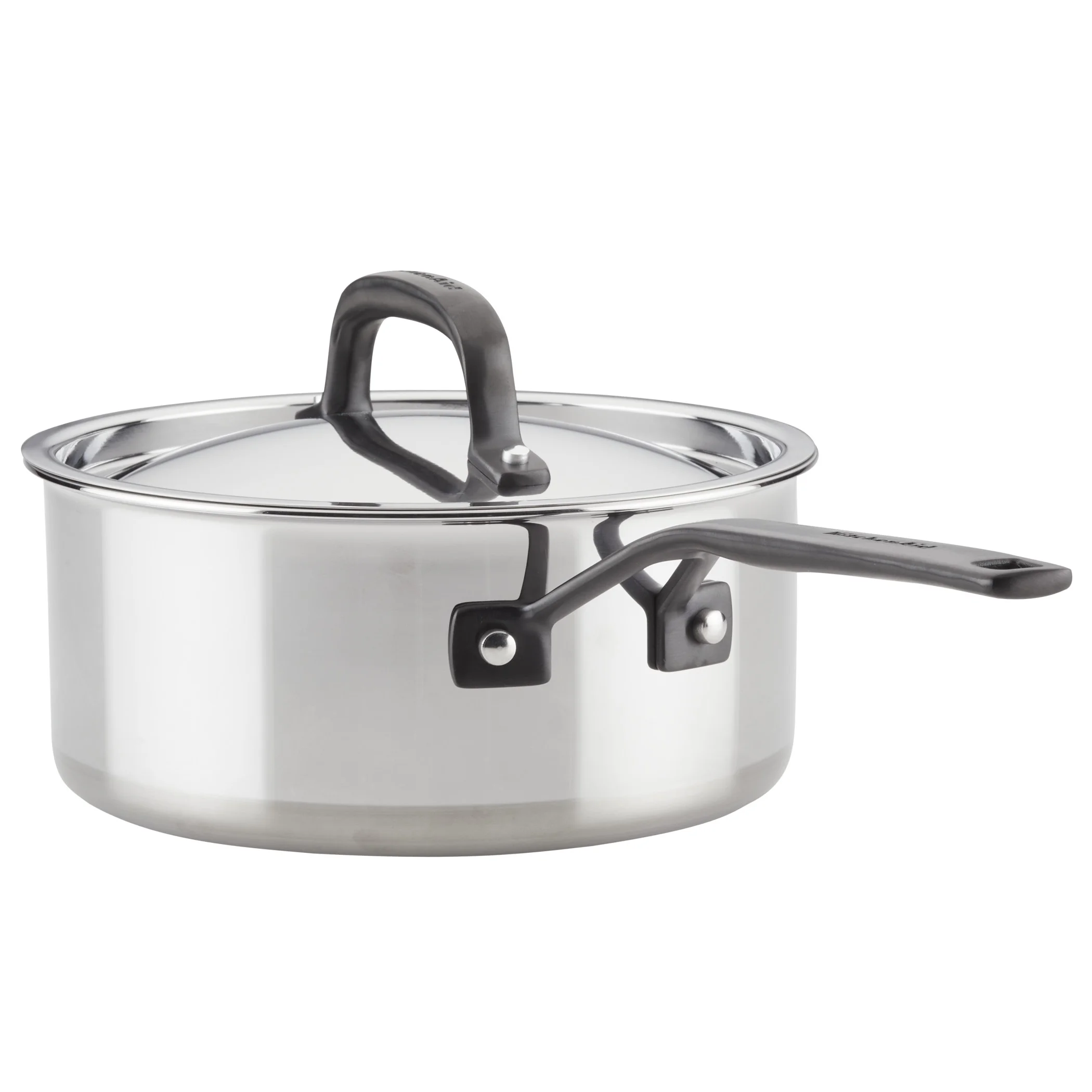 KitchenAid 5-Ply Clad 10 Pcs Stainless Steel Cookware Induction Pots and Pans Set, Dishwasher Safe, Metal Utensil, Broiler and Oven Safe to 500��F, Polished Stainless Steel
