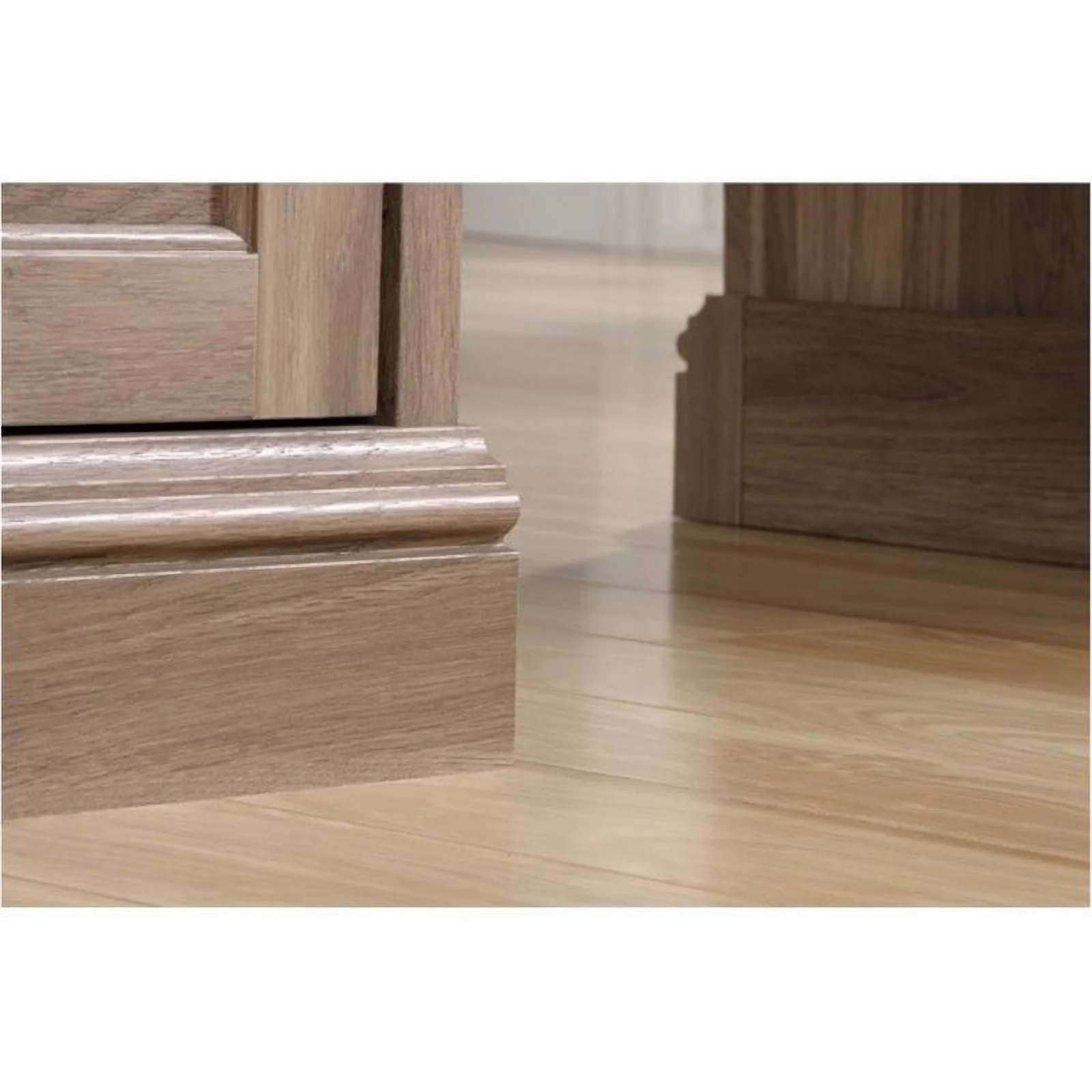 Bowery Hill Traditional Wood Executive Desk with File Drawer in Salt Oak