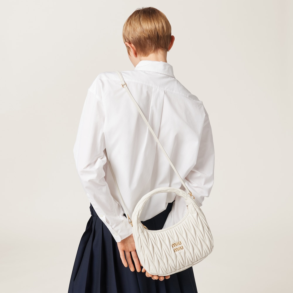 Regular wander matelassé nappa leather hobo bag