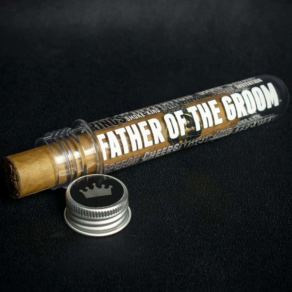 Wedding Cigar Gift Tube + Smoke-King Robusto - Father Of The Groom