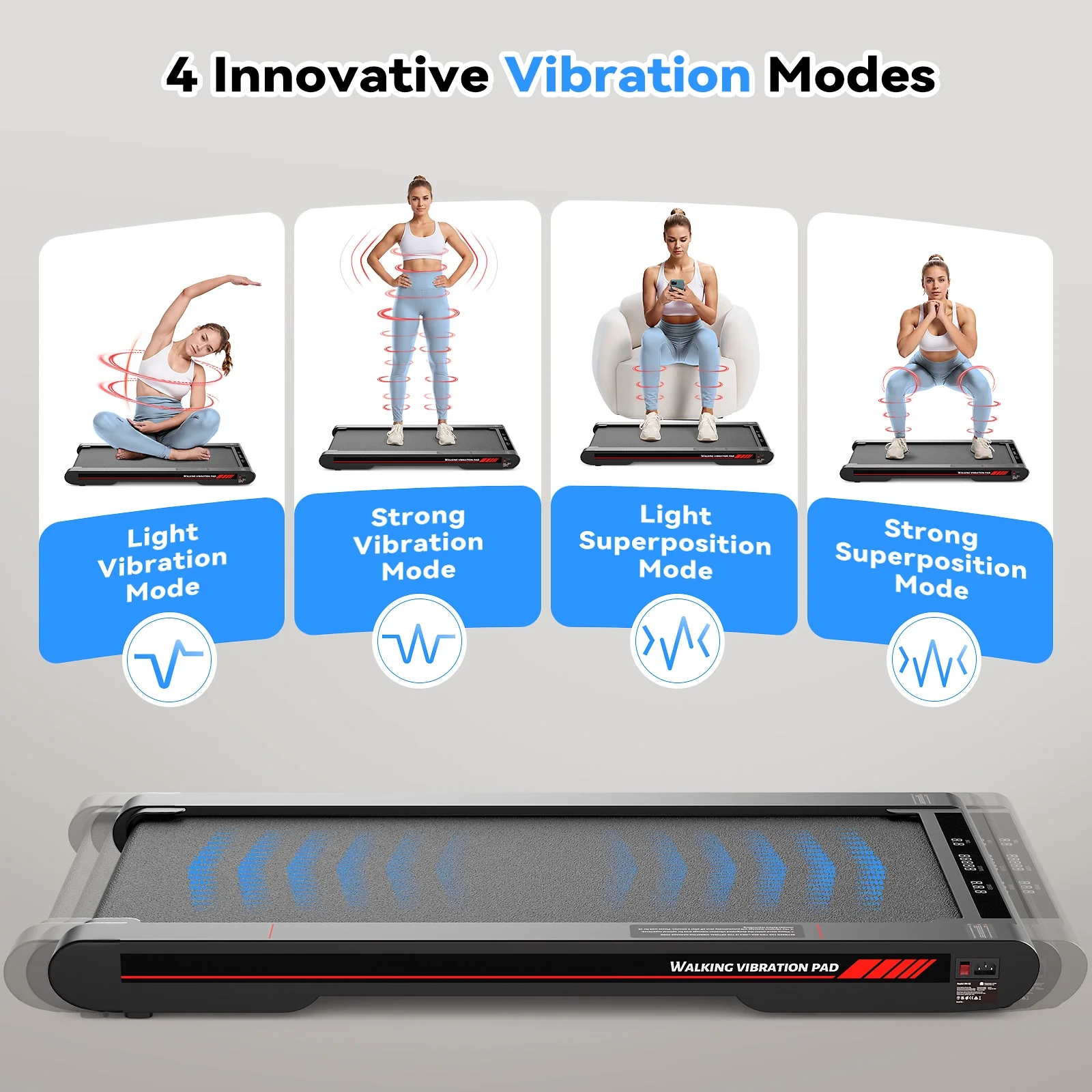 Sperax Walking Pad Treadmill with APP,3 in 1 Portable Under Desk Treadmill Fitness,Walking Vibration Workout Pad with Remote Control