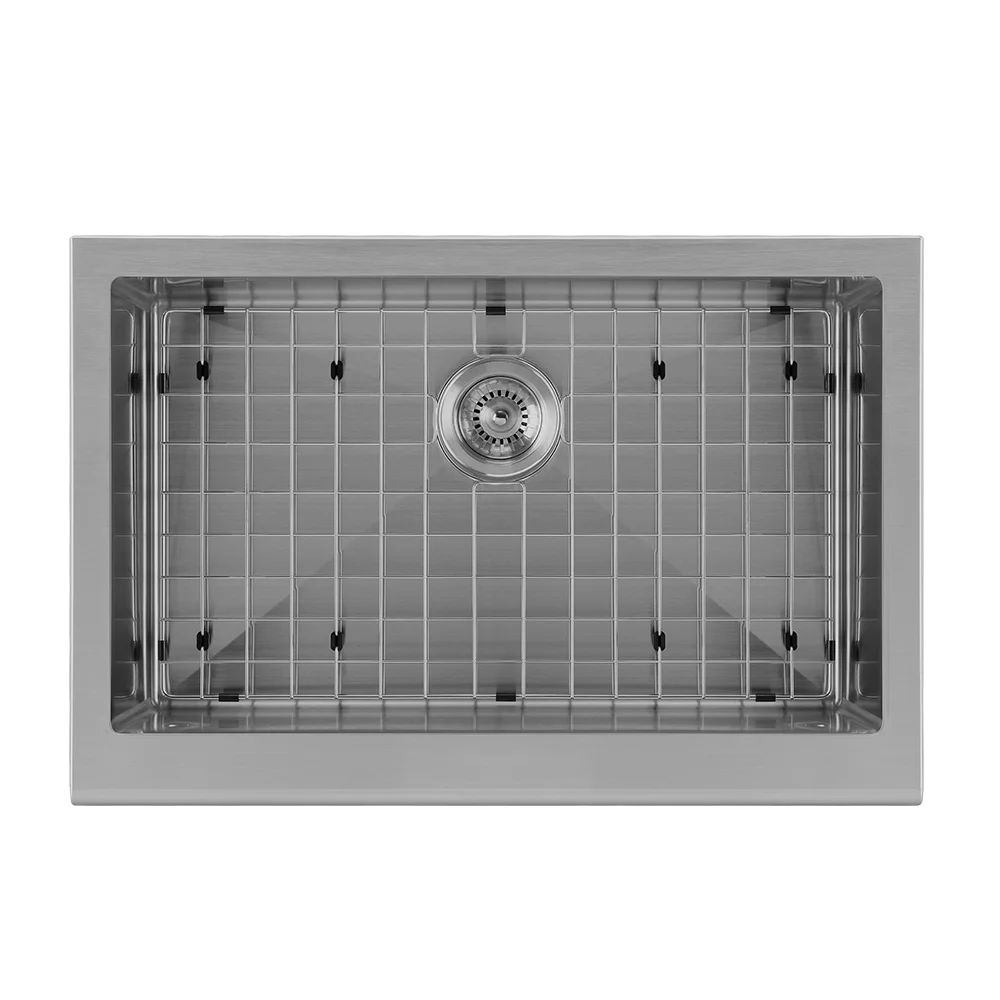 Whitehaus Collection WHNPL3020-MBLK Noah Plus Collection Single Bowl Undermount Sink Set with a Seamless Customized Front Apron - Matte Black