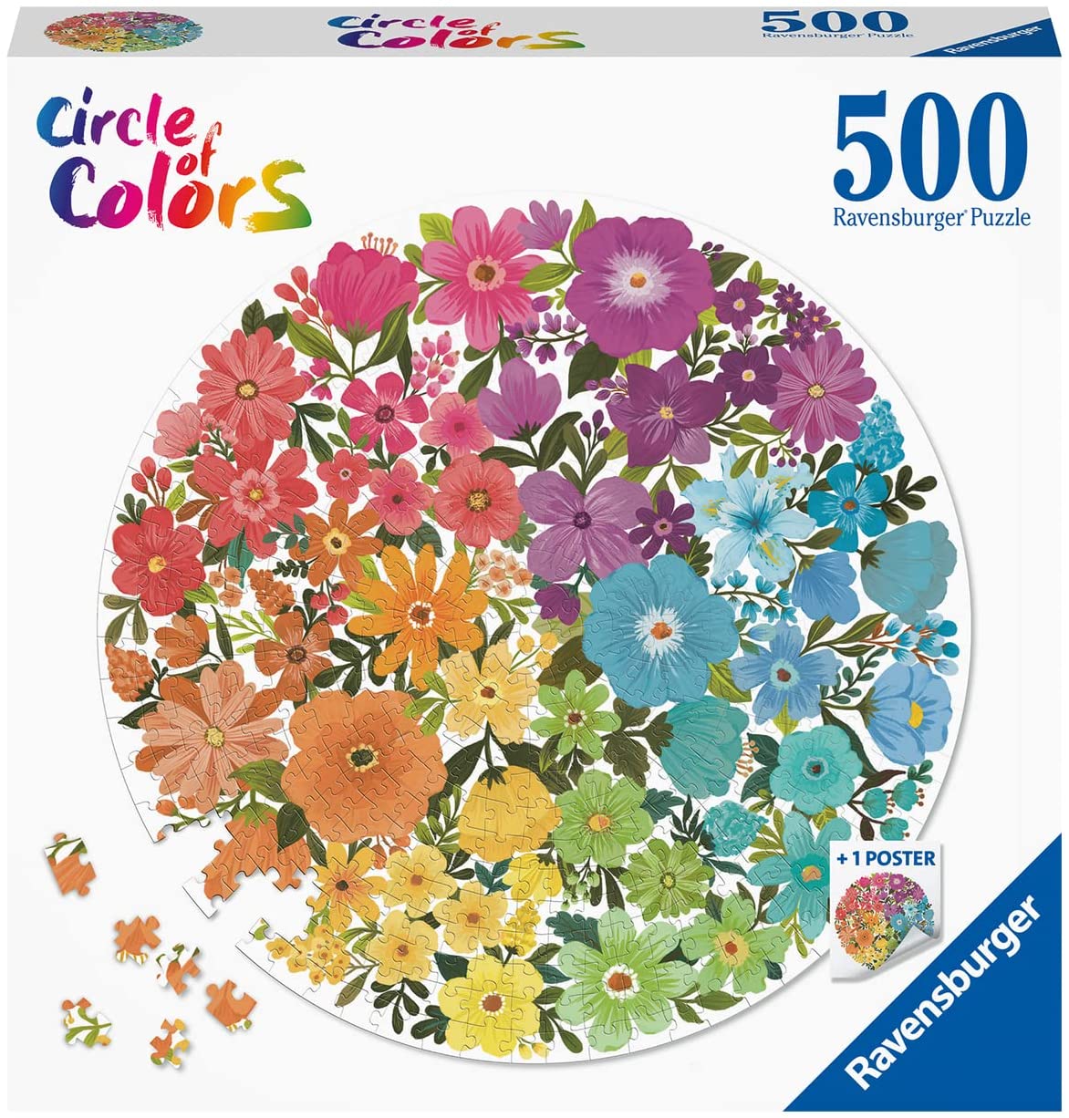 Flowers Circular – 500 Piece Jigsaw Puzzle (Ravensburger)