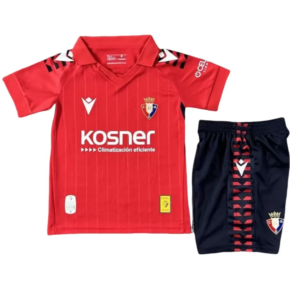 2025-26 Osasuna Home Shirt Jersey - Children's suit Fans Edition