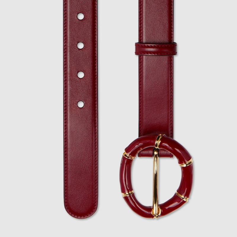 Belt with round bamboo buckle