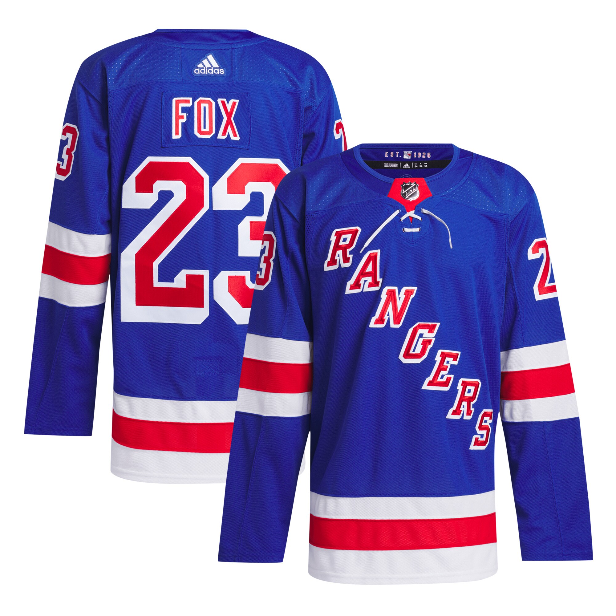 Adam Fox New York Rangers  Home Primegreen  Pro   Jersey – Blue