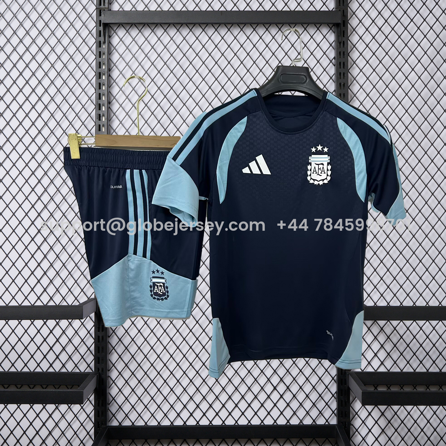 Argentina 2026 Black Pre-Match Training Kids Kit
