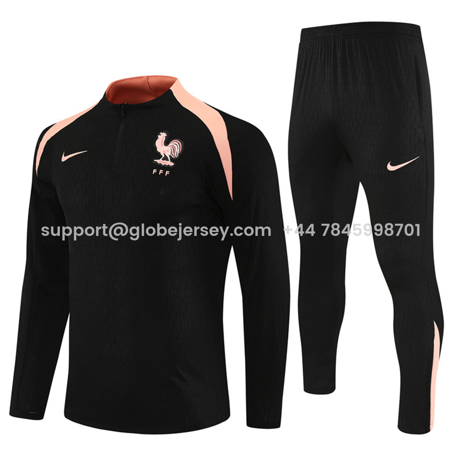 France 25-26 Long Sleeve Training Set - Player Version - Black Top and Pants